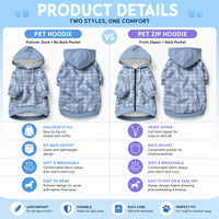 Blue Palaka Hawaii Palapalai Pet Hoodie Hawaiian Fern