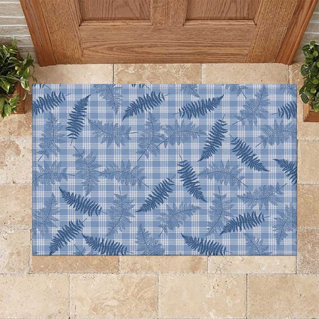 Blue Palaka Hawaii Palapalai Rubber Doormat Hawaiian Fern - Polynesian Pride