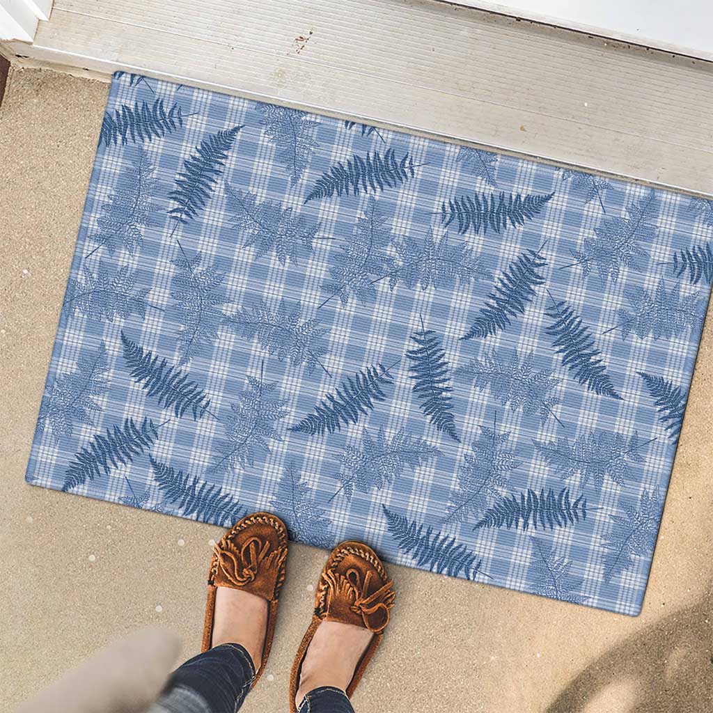 Blue Palaka Hawaii Palapalai Rubber Doormat Hawaiian Fern - Polynesian Pride