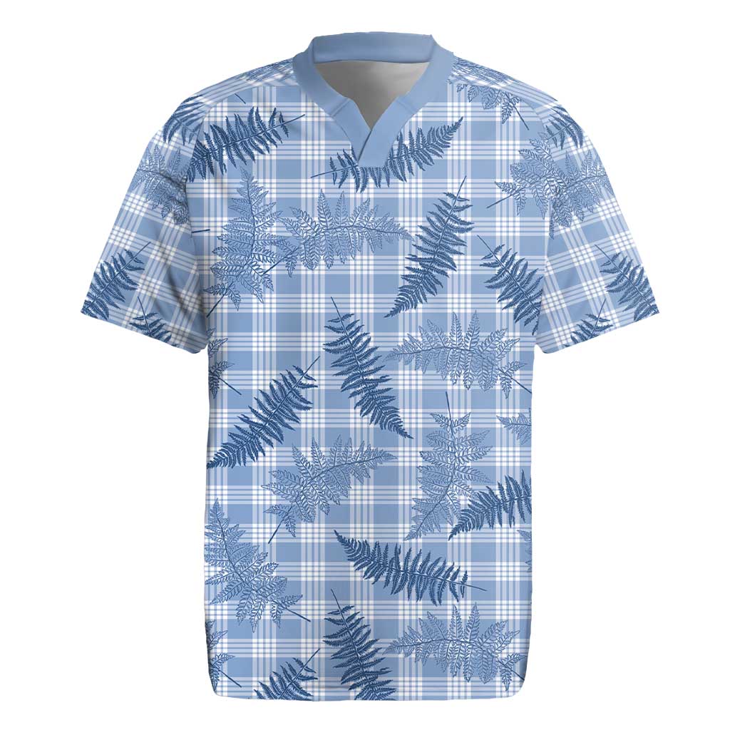 Blue Palaka Hawaii Palapalai Rugby Jersey Hawaiian Fern - Polynesian Pride