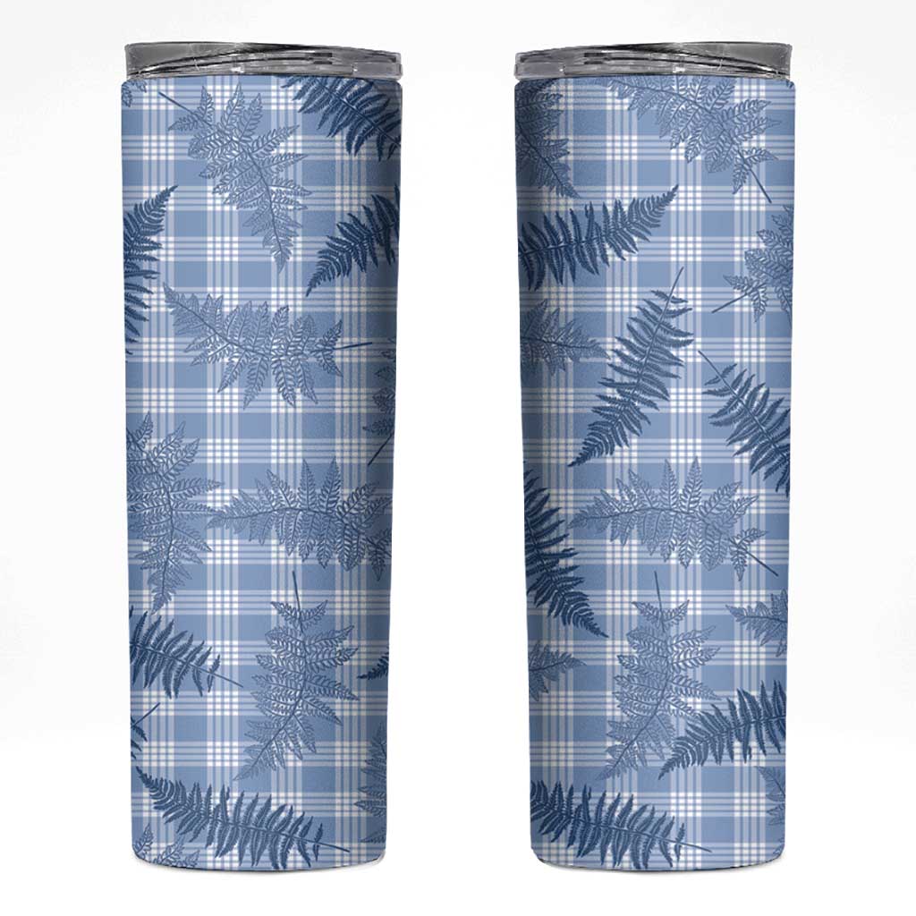 Blue Palaka Hawaii Palapalai Skinny Tumbler Hawaiian Fern - Polynesian Pride