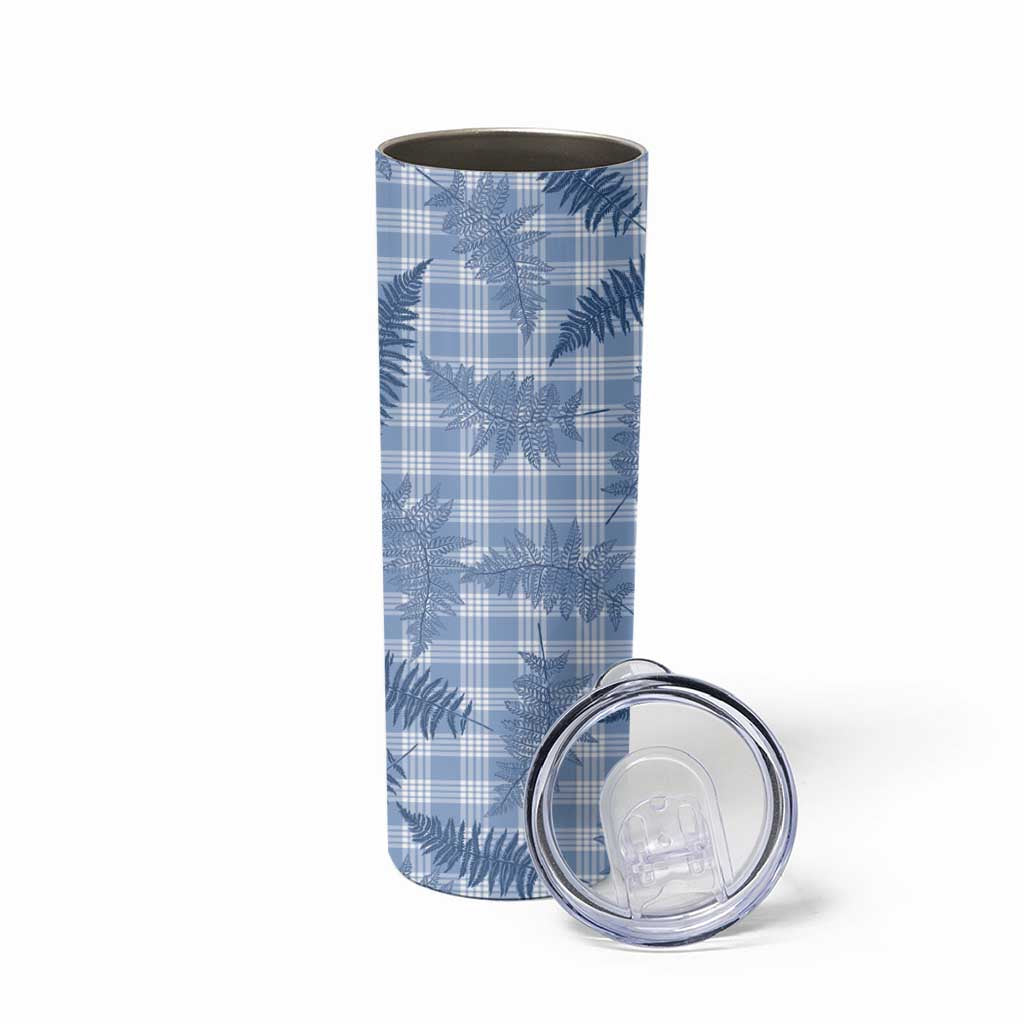 Blue Palaka Hawaii Palapalai Skinny Tumbler Hawaiian Fern - Polynesian Pride