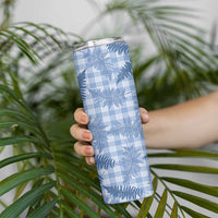 Blue Palaka Hawaii Palapalai Skinny Tumbler Hawaiian Fern - Polynesian Pride