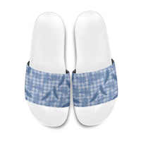 Blue Palaka Hawaii Palapalai Slide Sandals Hawaiian Fern - Polynesian Pride