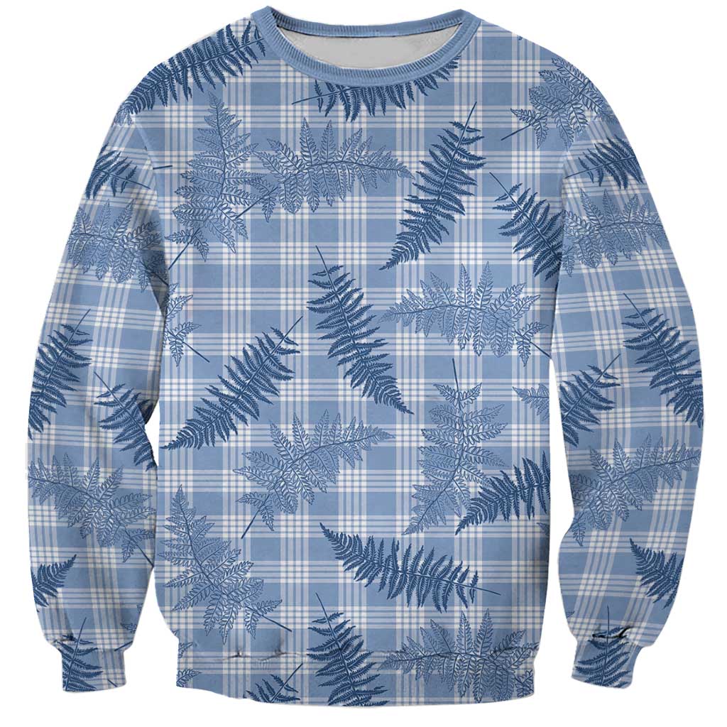 Blue Palaka Hawaii Palapalai Sweatshirt Hawaiian Fern - Polynesian Pride