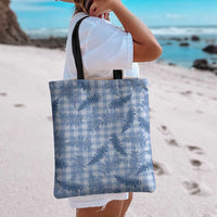 Blue Palaka Hawaii Palapalai Tote Bag Hawaiian Fern - Polynesian Pride