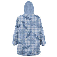 Blue Palaka Hawaii Palapalai Wearable Blanket Hoodie Hawaiian Fern - Polynesian Pride