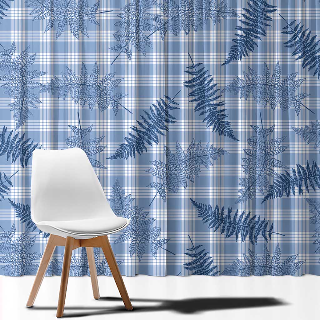 Blue Palaka Hawaii Palapalai Window Curtain Hawaiian Fern - Polynesian Pride