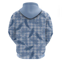 Blue Palaka Hawaii Palapalai Zip Hoodie Hawaiian Fern - Polynesian Pride