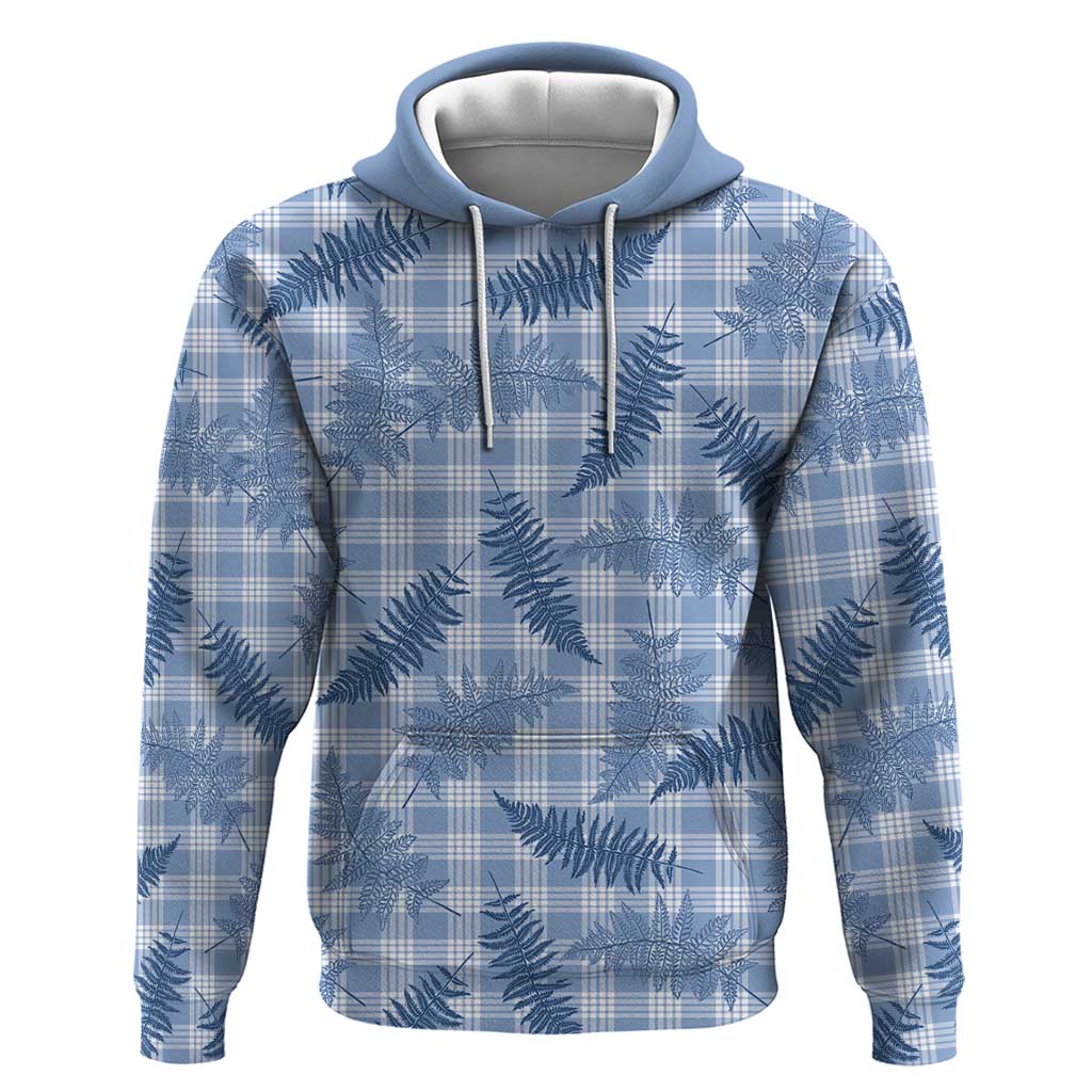 Blue Palaka Hawaii Palapalai Zip Hoodie Hawaiian Fern - Polynesian Pride