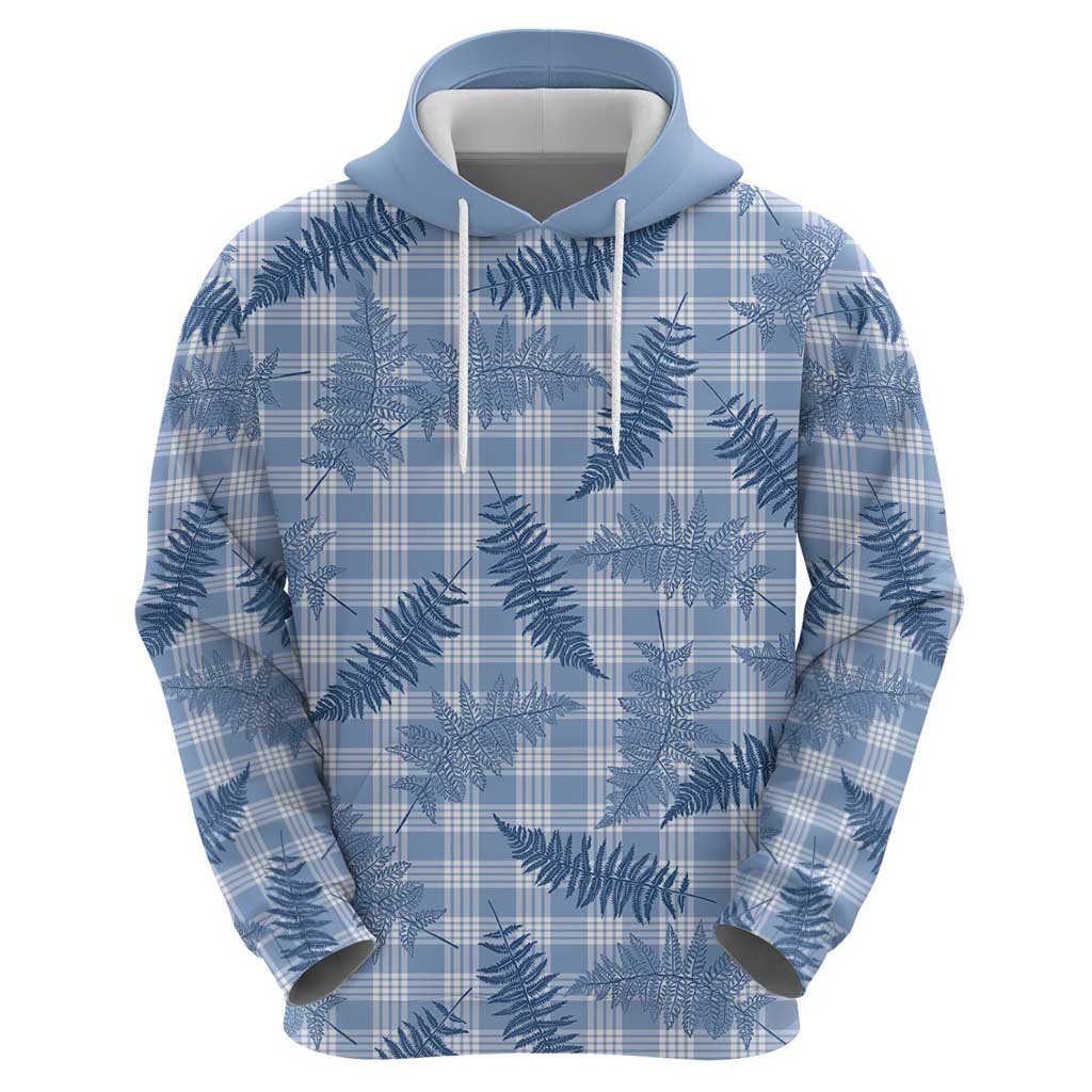 Blue Palaka Hawaii Palapalai Zip Hoodie Hawaiian Fern - Polynesian Pride