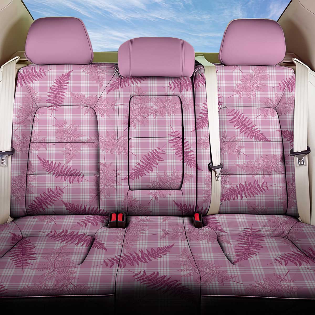 Purple Palaka Hawaii Palapalai Back Car Seat Cover Hawaiian Fern - Polynesian Pride
