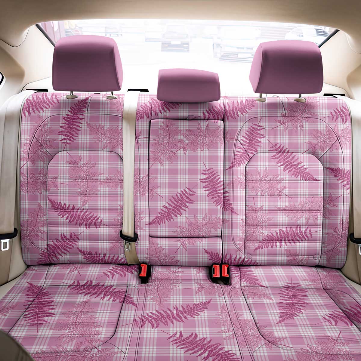 Purple Palaka Hawaii Palapalai Back Car Seat Cover Hawaiian Fern - Polynesian Pride