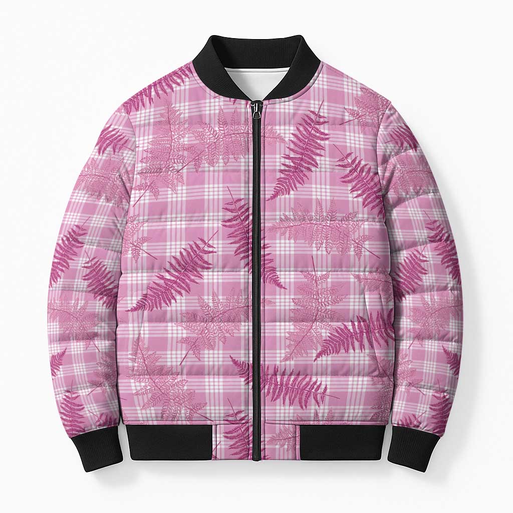 Purple Palaka Hawaii Palapalai Bomber Puffer Jacket Hawaiian Fern - Polynesian Pride