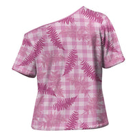 Purple Palaka Hawaii Palapalai Cross Shoulder Shirt Hawaiian Fern - Polynesian Pride