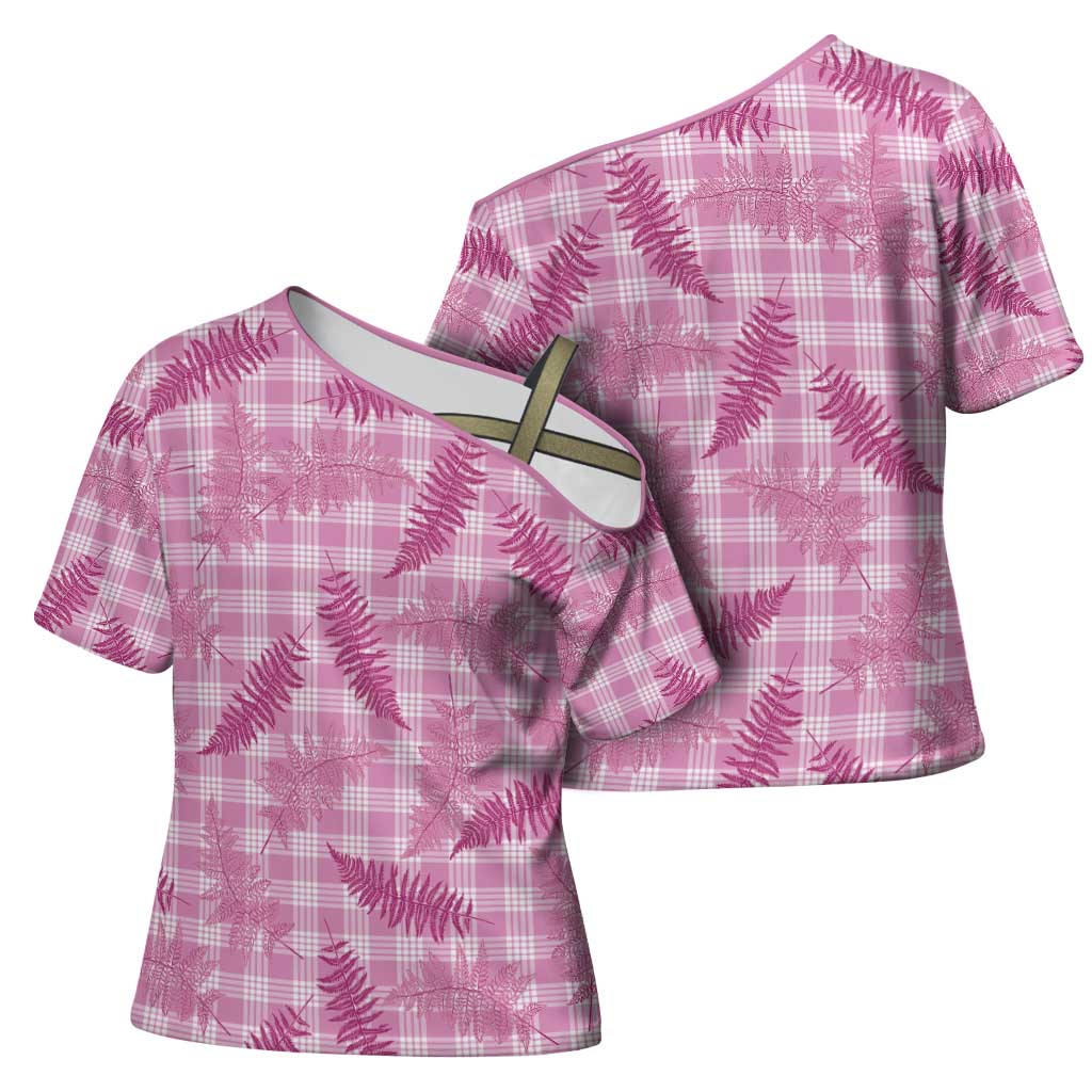 Purple Palaka Hawaii Palapalai Cross Shoulder Shirt Hawaiian Fern - Polynesian Pride