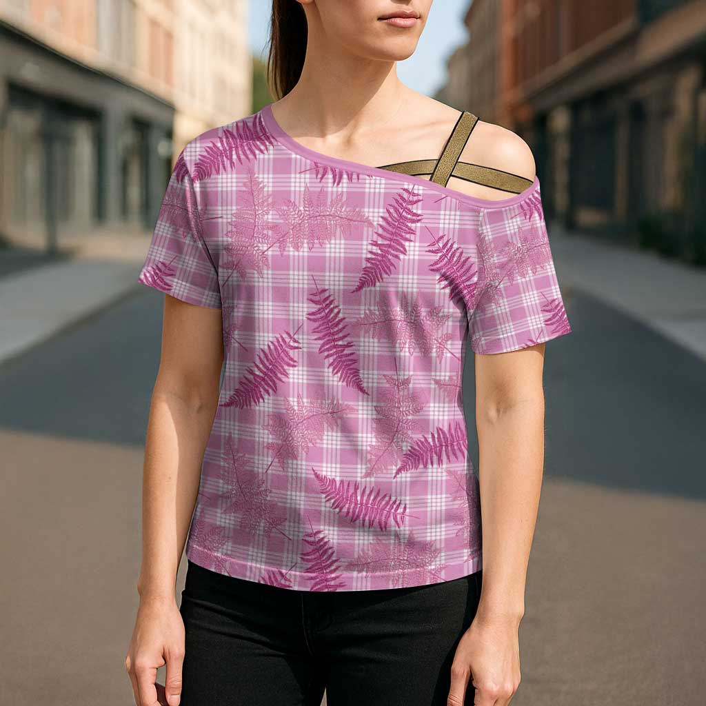 Purple Palaka Hawaii Palapalai Cross Shoulder Shirt Hawaiian Fern - Polynesian Pride