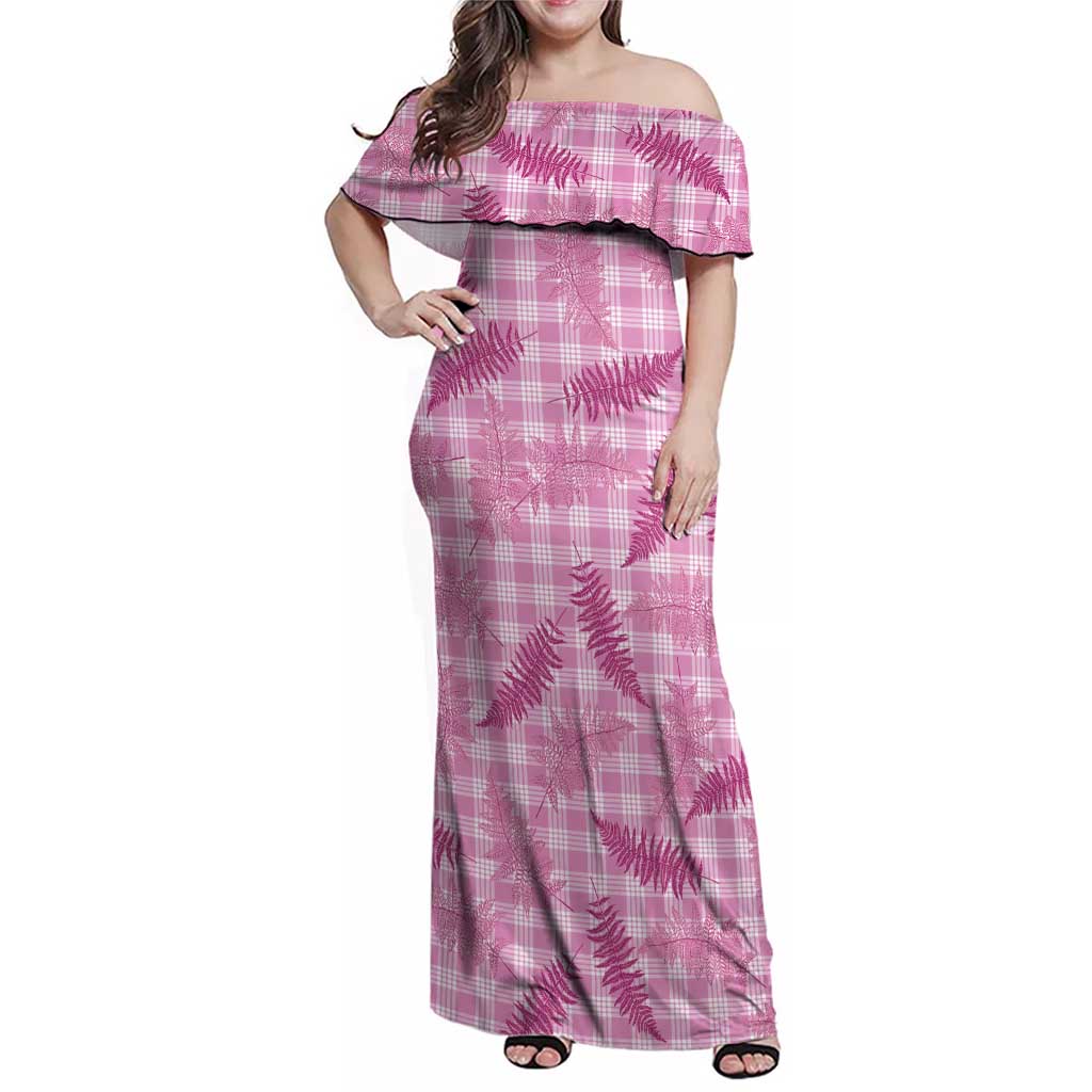 Purple Palaka Hawaii Palapalai Family Matching Off Shoulder Maxi Dress and Hawaiian Shirt Hawaiian Fern - Polynesian Pride