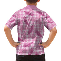 Purple Palaka Hawaii Palapalai Family Matching Off Shoulder Short Dress and Hawaiian Shirt Hawaiian Fern - Polynesian Pride