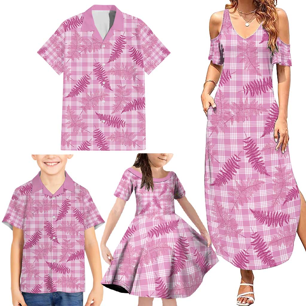 Purple Palaka Hawaii Palapalai Family Matching Summer Maxi Dress and Hawaiian Shirt Hawaiian Fern - Polynesian Pride