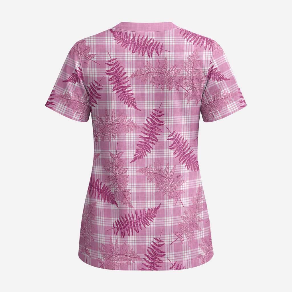 Purple Palaka Hawaii Palapalai Scrub Top Hawaiian Fern - Polynesian Pride