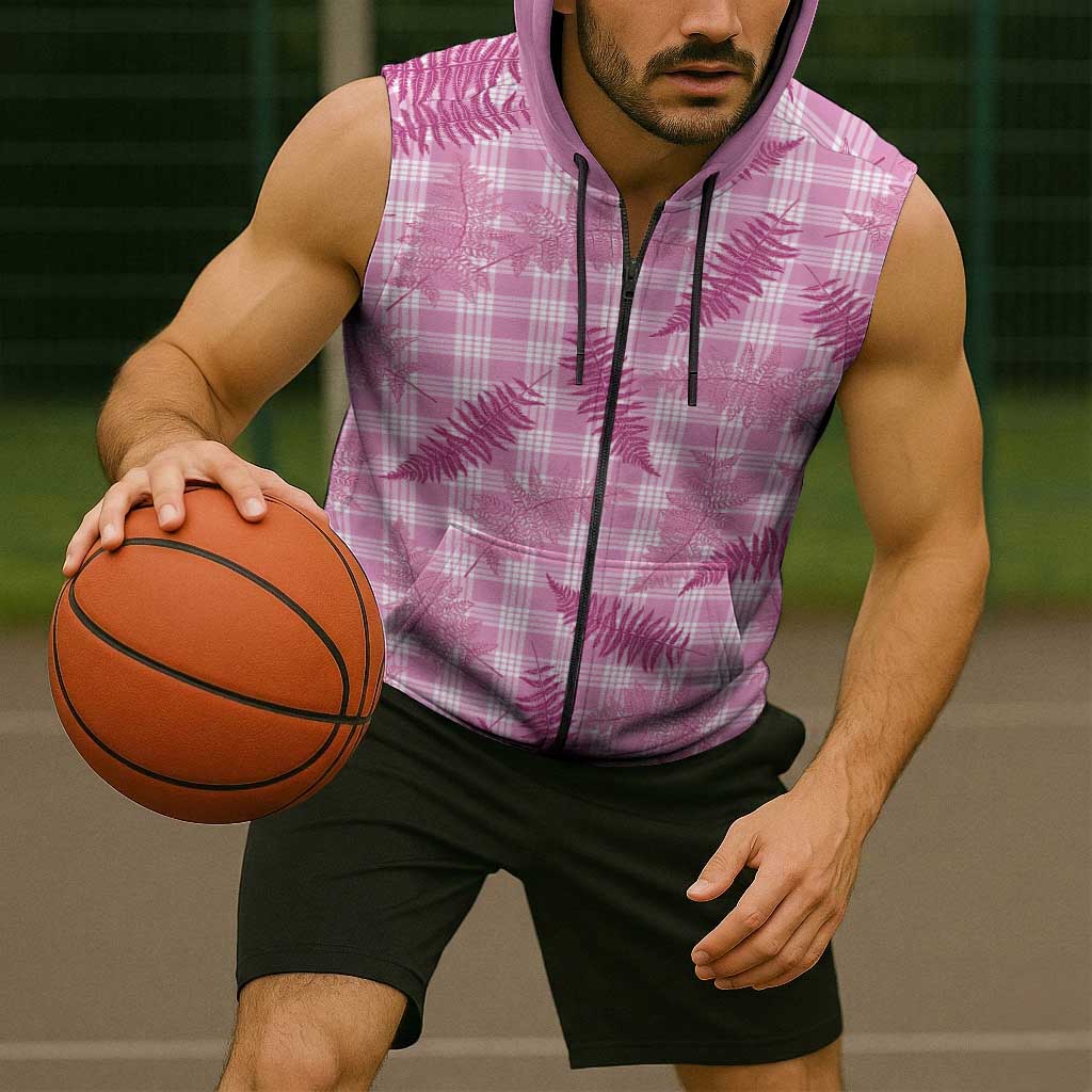 Purple Palaka Hawaii Palapalai Sleeveless Zip Hoodie Hawaiian Fern - Polynesian Pride