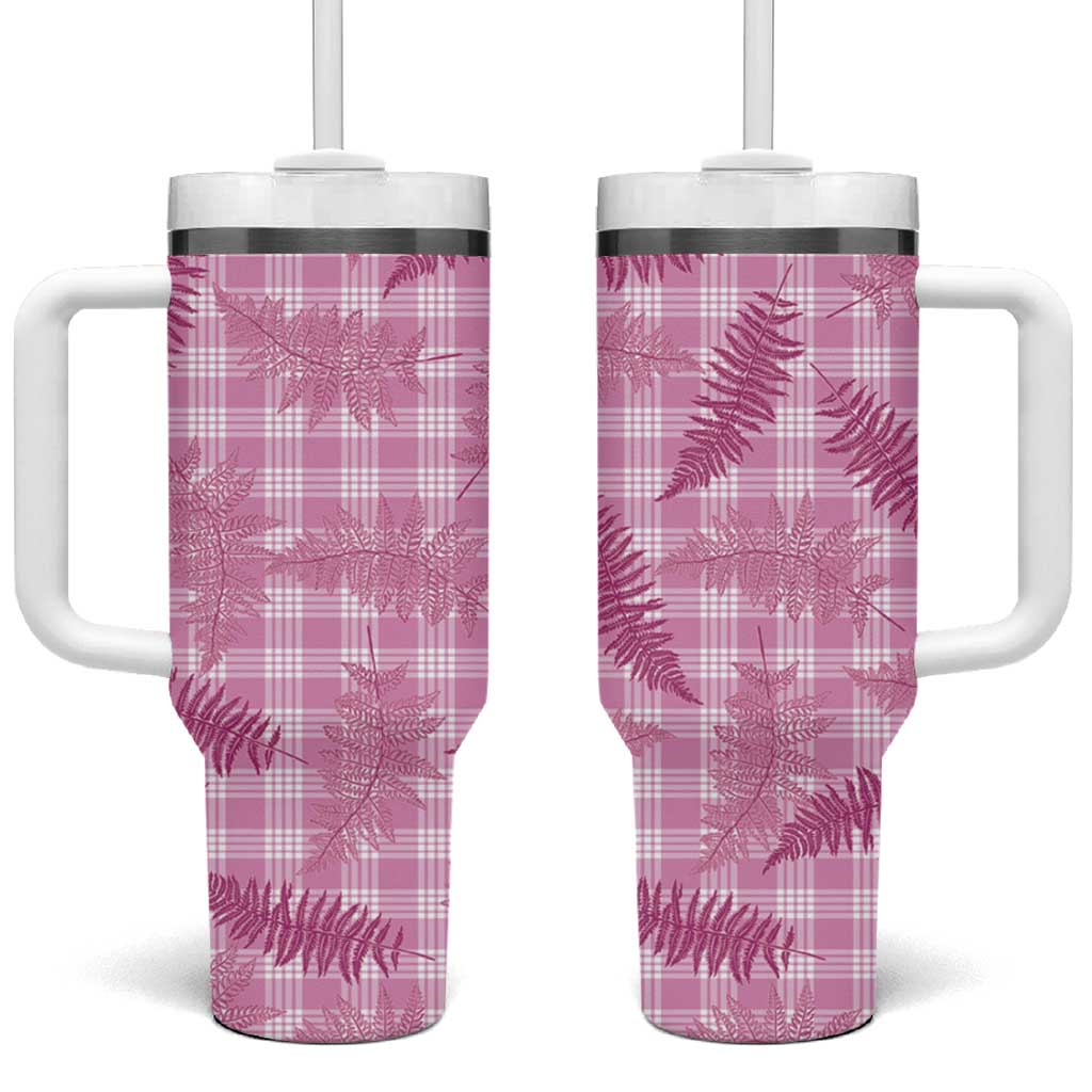 Purple Palaka Hawaii Palapalai Tumbler With Handle Hawaiian Fern - Polynesian Pride