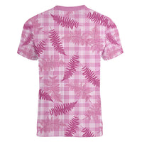 Purple Palaka Hawaii Palapalai Women V-Neck T-Shirt Hawaiian Fern - Polynesian Pride