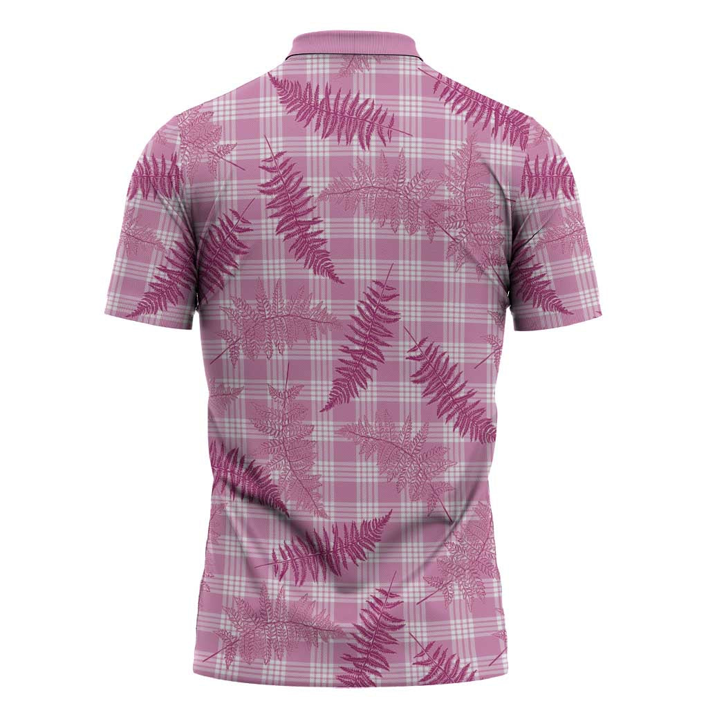 Purple Palaka Hawaii Palapalai Zipper Polo Shirt Hawaiian Fern - Polynesian Pride