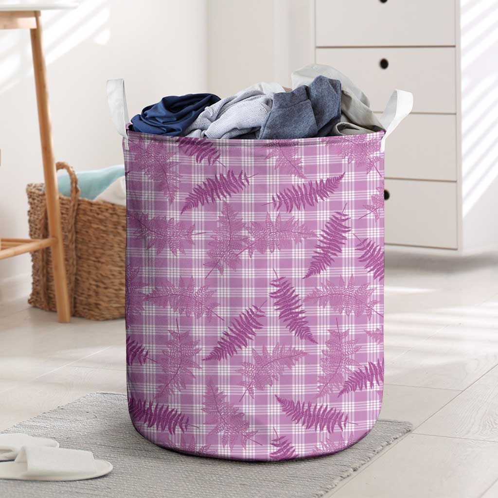 Pink Palaka Hawaii Palapalai Laundry Basket Hawaiian Fern - Polynesian Pride