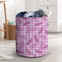 Pink Palaka Hawaii Palapalai Laundry Basket Hawaiian Fern - Polynesian Pride