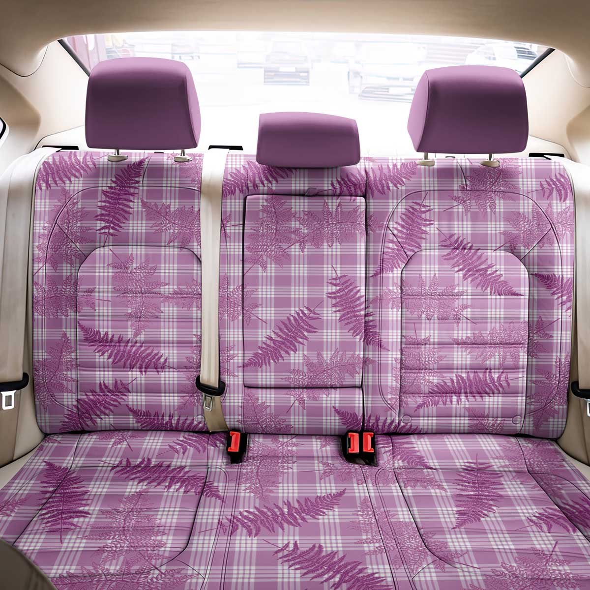 Pink Palaka Hawaii Palapalai Back Car Seat Cover Hawaiian Fern - Polynesian Pride