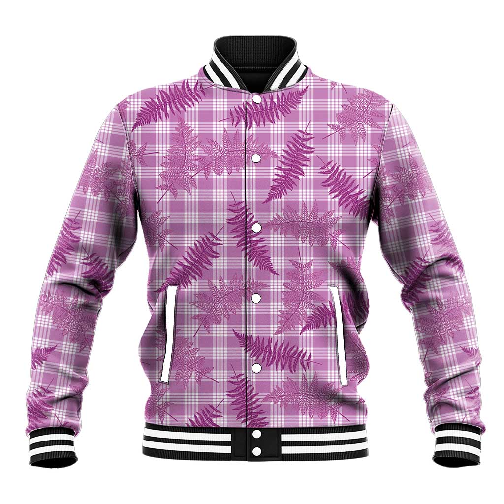 Pink Palaka Hawaii Palapalai Baseball Jacket Hawaiian Fern - Polynesian Pride