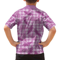 Pink Palaka Hawaii Palapalai Family Matching Off The Shoulder Long Sleeve Dress and Hawaiian Shirt Hawaiian Fern - Polynesian Pride