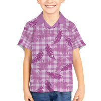 Pink Palaka Hawaii Palapalai Family Matching Off Shoulder Maxi Dress and Hawaiian Shirt Hawaiian Fern - Polynesian Pride