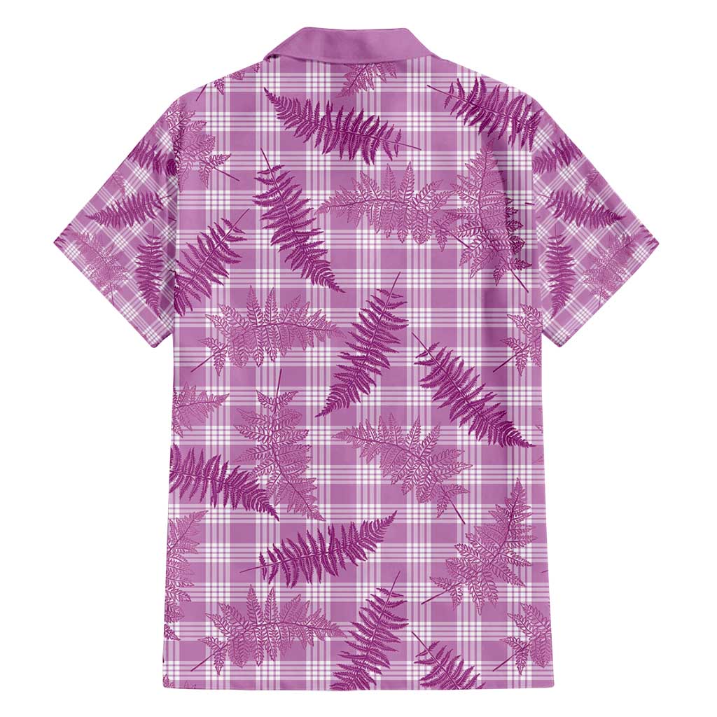Pink Palaka Hawaii Palapalai Family Matching Off Shoulder Short Dress and Hawaiian Shirt Hawaiian Fern - Polynesian Pride