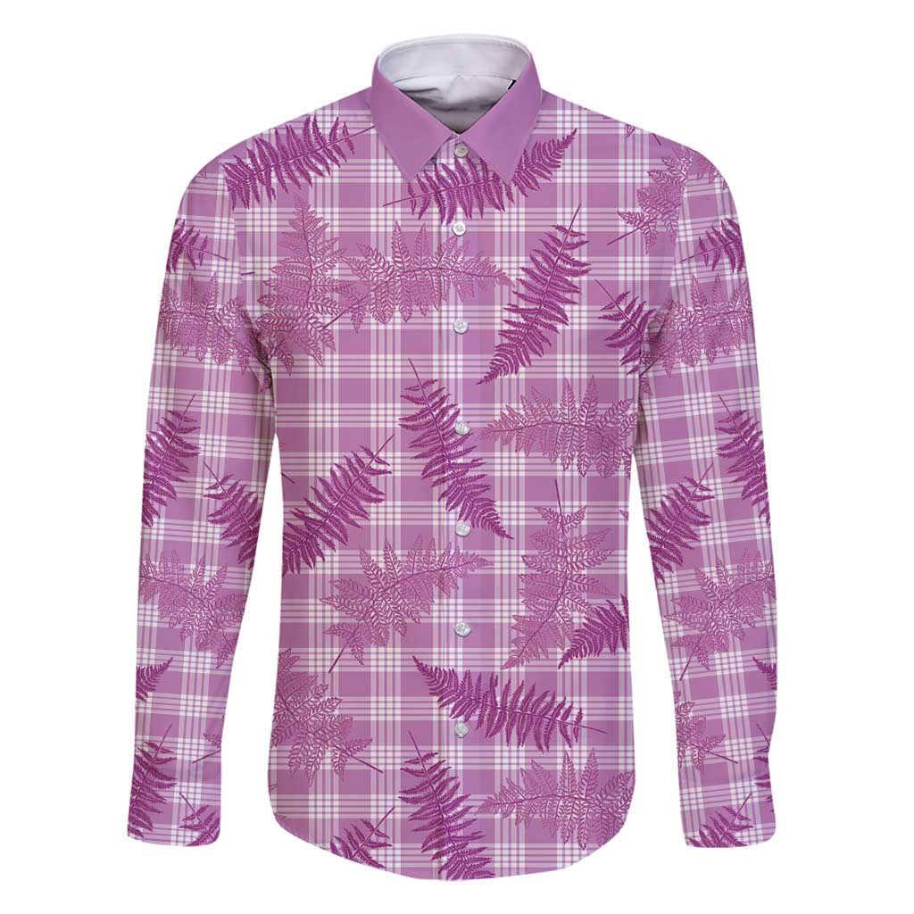 Pink Palaka Hawaii Palapalai Family Matching Off Shoulder Short Dress and Hawaiian Shirt Hawaiian Fern - Polynesian Pride
