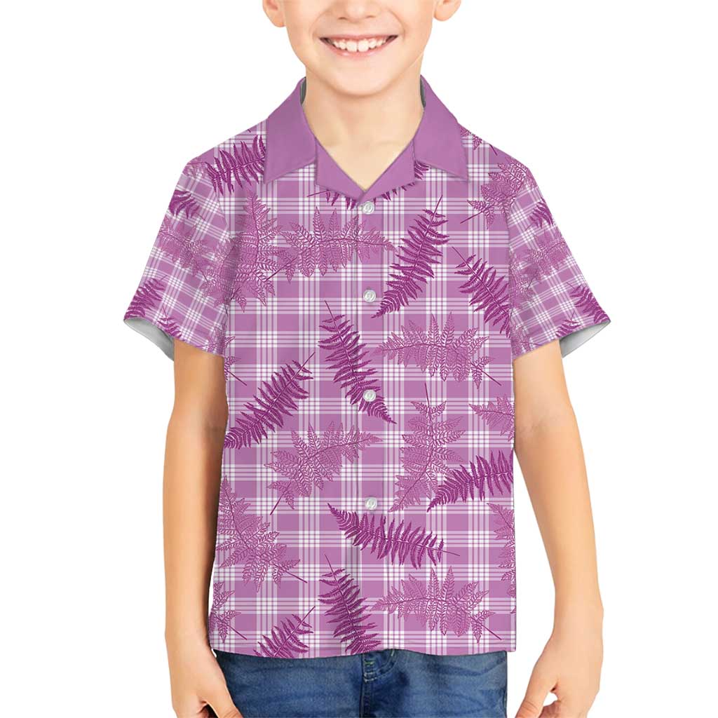 Pink Palaka Hawaii Palapalai Family Matching Off Shoulder Short Dress and Hawaiian Shirt Hawaiian Fern - Polynesian Pride