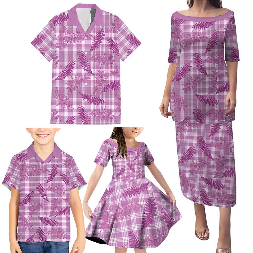 Pink Palaka Hawaii Palapalai Family Matching Puletasi and Hawaiian Shirt Hawaiian Fern LT14 - Polynesian Pride