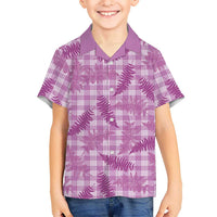 Pink Palaka Hawaii Palapalai Family Matching Puletasi and Hawaiian Shirt Hawaiian Fern LT14 Son's Shirt Pink - Polynesian Pride