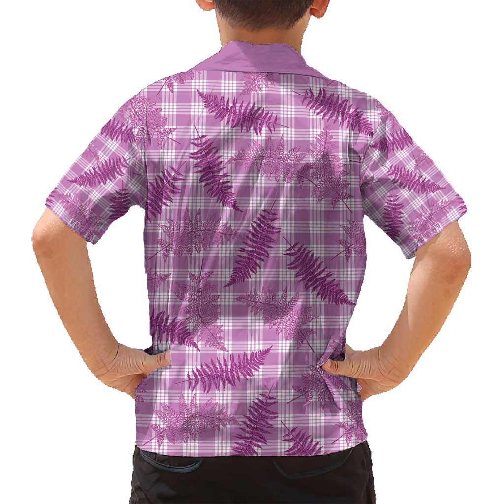 Pink Palaka Hawaii Palapalai Family Matching Tank Maxi Dress and Hawaiian Shirt Hawaiian Fern - Polynesian Pride