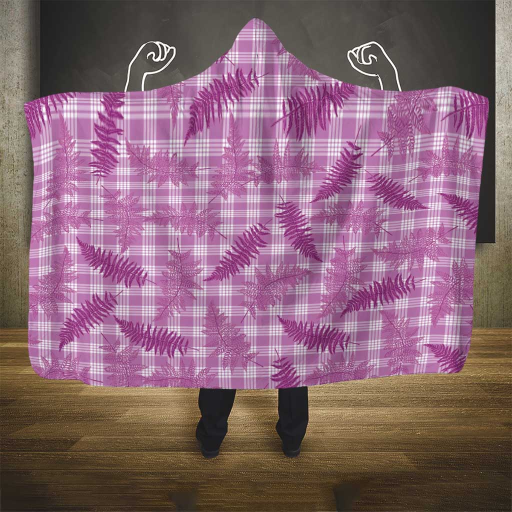Pink Palaka Hawaii Palapalai Hooded Blanket Hawaiian Fern - Polynesian Pride