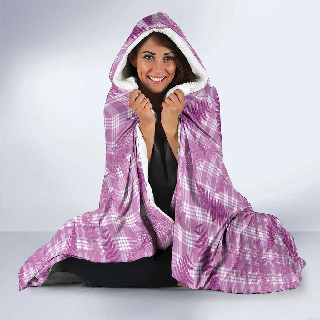 Pink Palaka Hawaii Palapalai Hooded Blanket Hawaiian Fern - Polynesian Pride