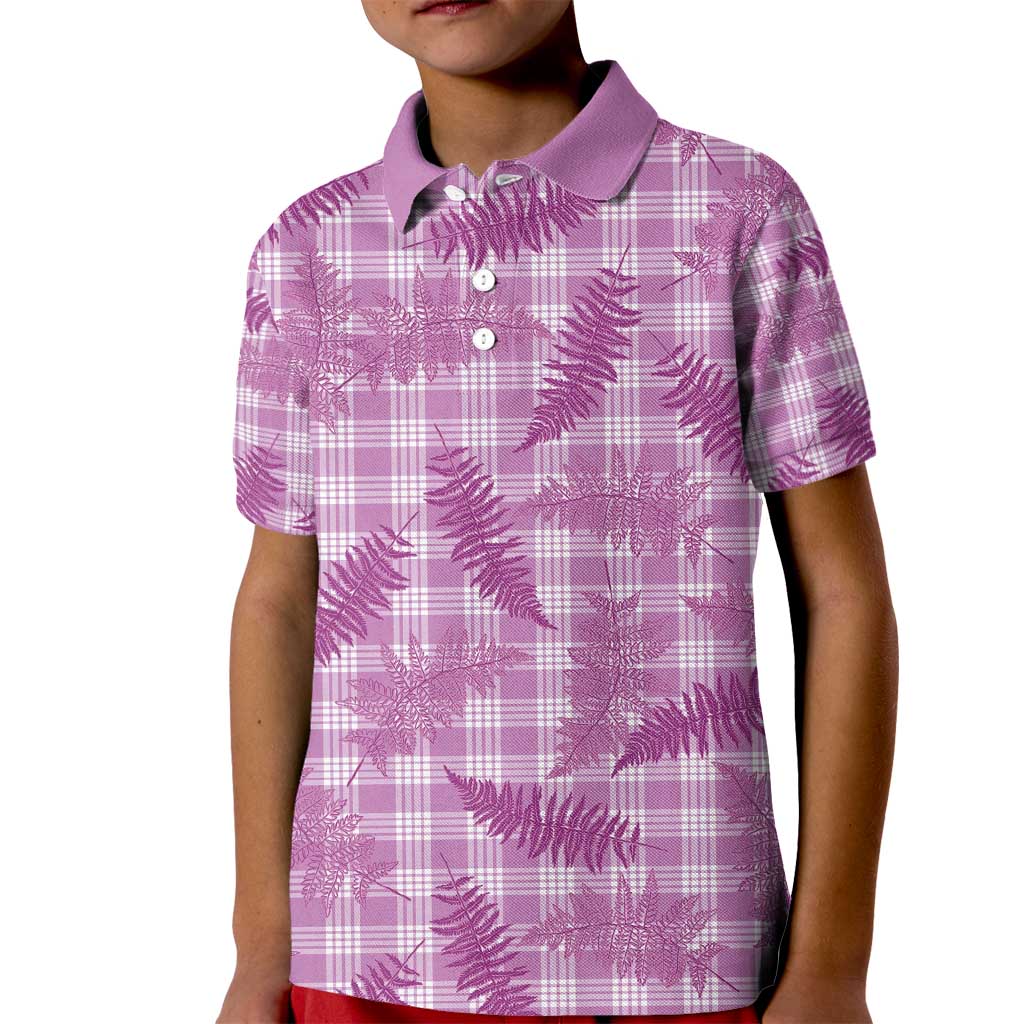 Pink Palaka Hawaii Palapalai Kid Polo Shirt Hawaiian Fern - Polynesian Pride