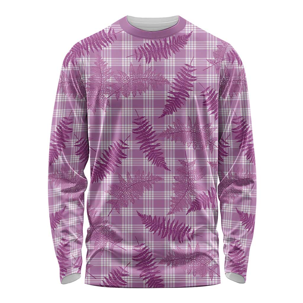 Pink Palaka Hawaii Palapalai Long Sleeve Shirt Hawaiian Fern - Polynesian Pride
