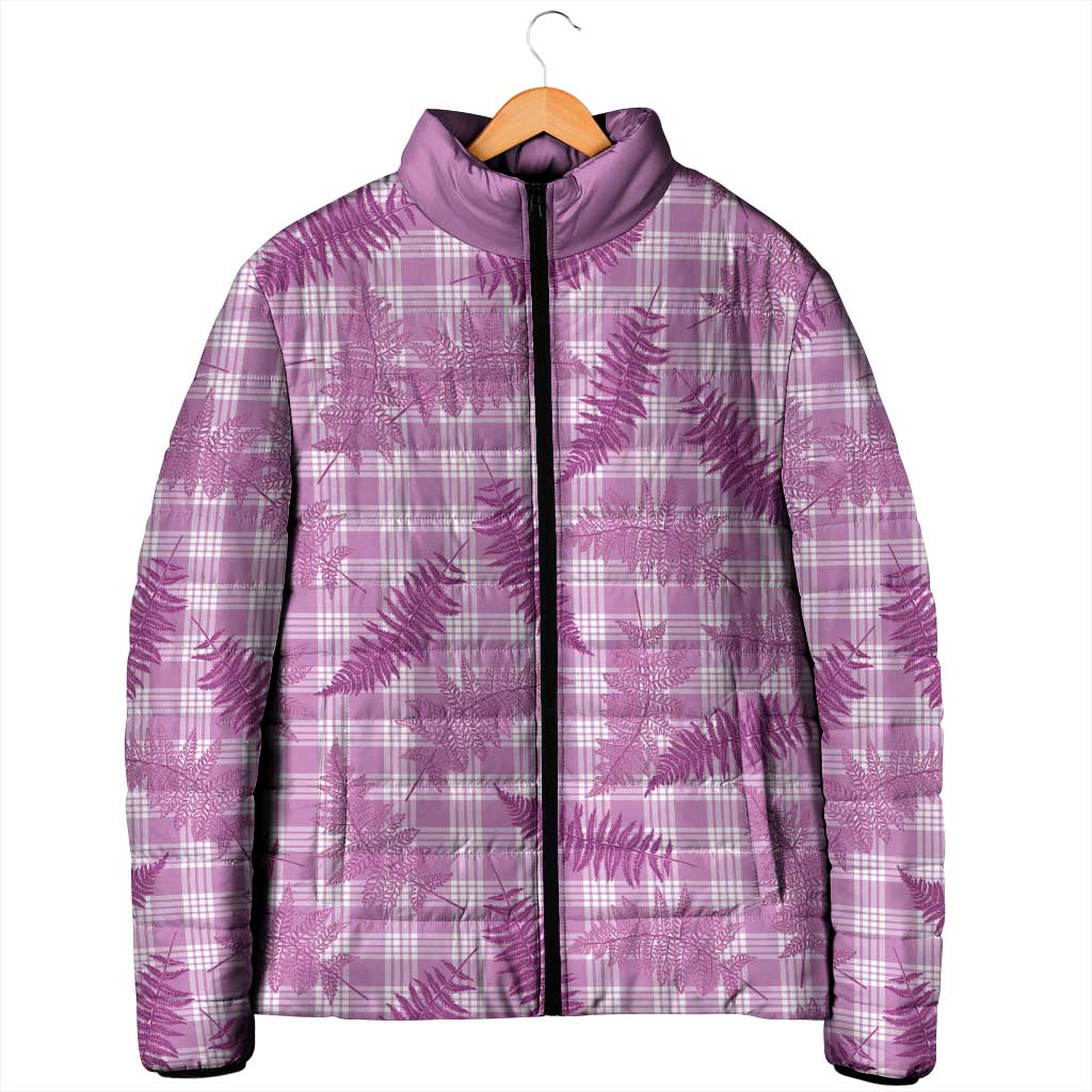 Pink Palaka Hawaii Palapalai Padded Jacket Hawaiian Fern - Polynesian Pride