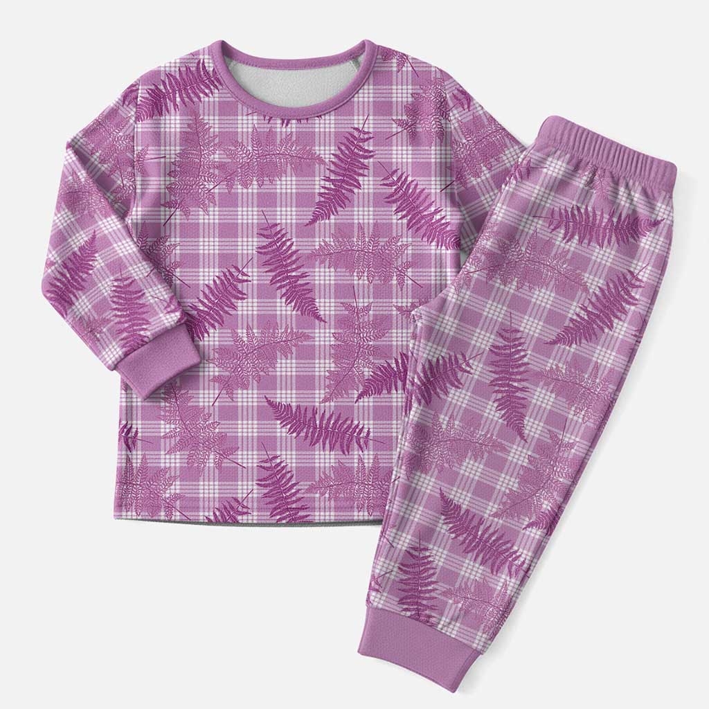 Pink Palaka Hawaii Palapalai Christmas Pajama Set Hawaiian Fern - Polynesian Pride