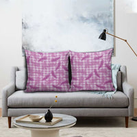 Pink Palaka Hawaii Palapalai Pillow Cover Hawaiian Fern - Polynesian Pride