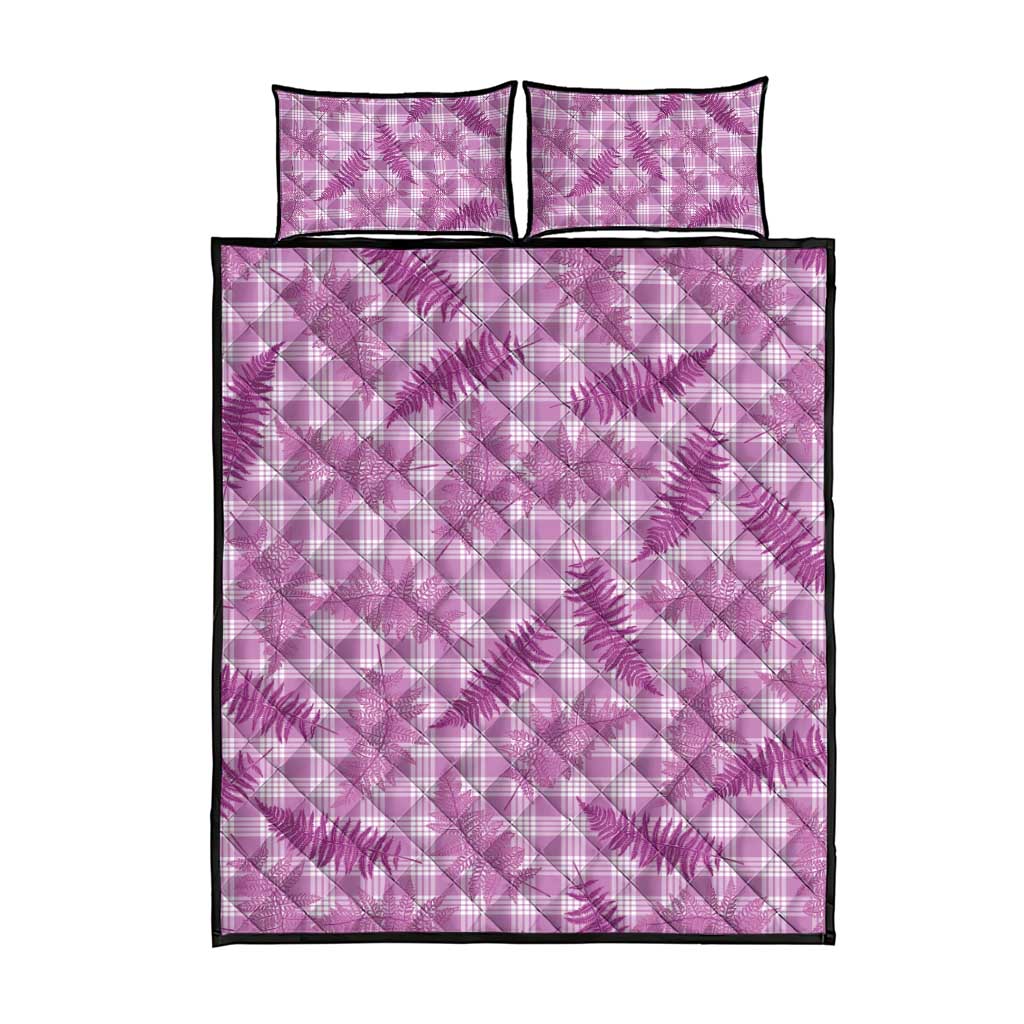 Pink Palaka Hawaii Palapalai Quilt Bed Set Hawaiian Fern - Polynesian Pride