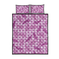 Pink Palaka Hawaii Palapalai Quilt Bed Set Hawaiian Fern - Polynesian Pride